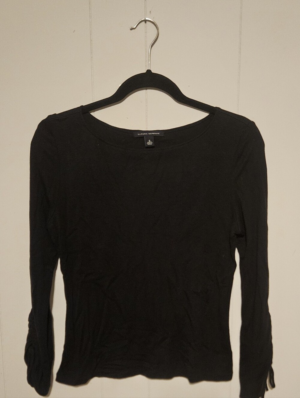 Banana Republic Black Chinced Top Long Slleeve Small